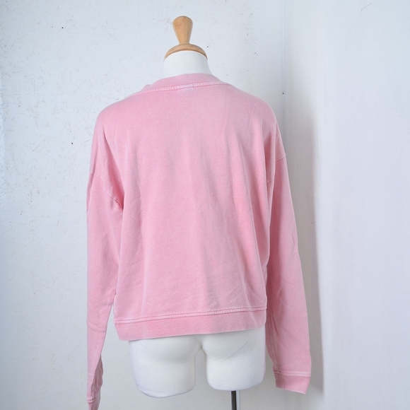 Bench | Coral pink raised embroidered logo crew neck sweater - Picture 2 of 12